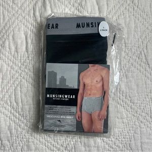 Munsingwear Kangaroo Pouch Full Rise Briefs Blk/Gry 2Pack Men's Size LARGE 36-38